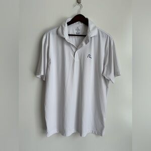 Rhoback Solid Men's Short Sleeve Performance Polo Large Golf UPF Preppy White